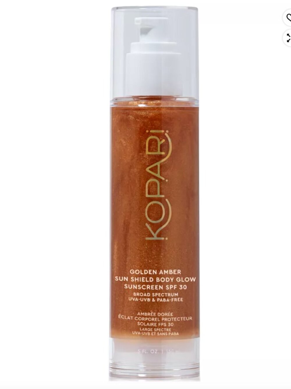 Kopari SPF 30 Golden Amber Sun Shield Body Glow Sunscreen